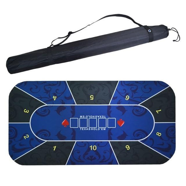 Bullets Playing Cards Heads-Up Tapis de poker Bleu en 80 x 80 cm pour